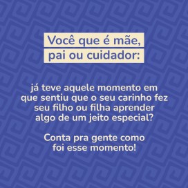 Quando o carinho ensinou algo especial.
